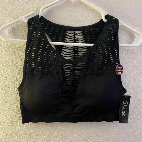 🆕Rene Rofe Seamless Cut Out Black Sport Bra🆕 - Picture 5 of 12